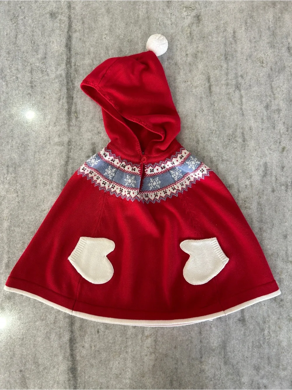 Angel Dear Knit Hooded Poncho Size 4